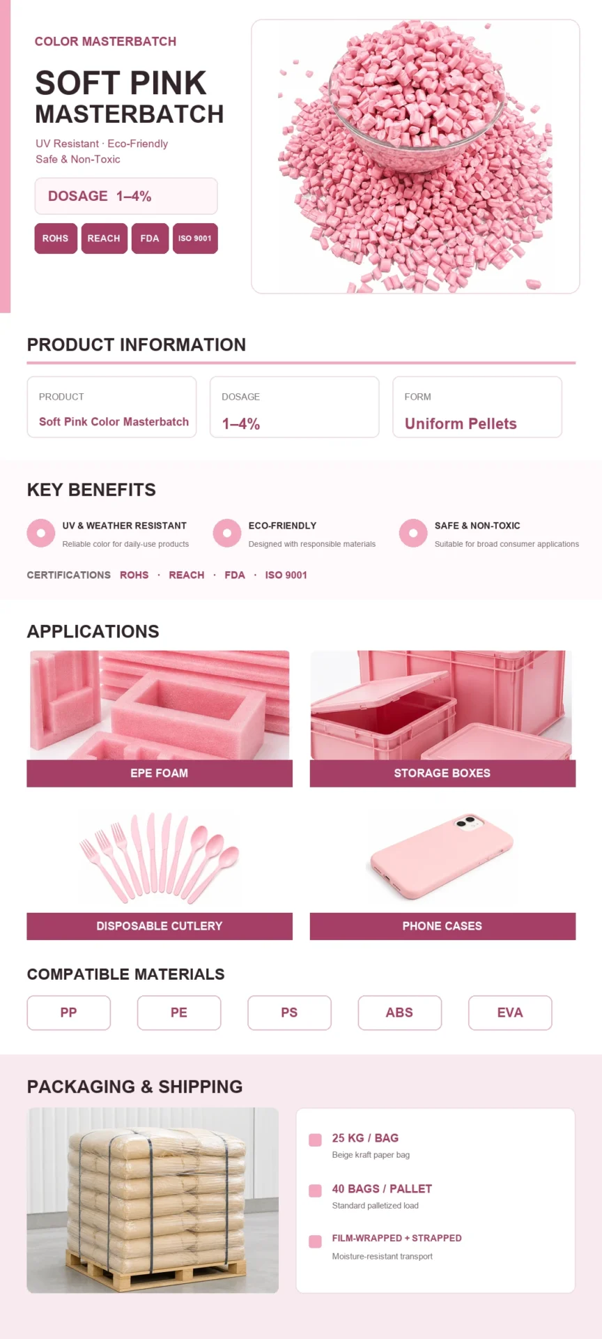 Pink color masterbatch product image